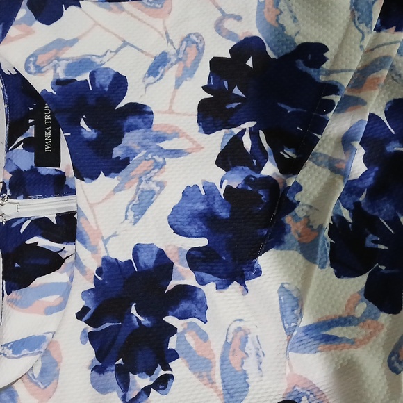 Ivanka Trump Blue and White Floral Midi Dress - Picture 3 of 3